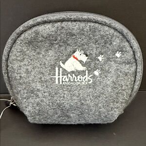 Harrods Gray Pouch with Scottie dog Design